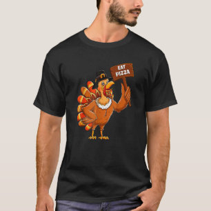 Turkije Pilgrim Eat Pizza Adult Vegan Kinder Thank T-shirt