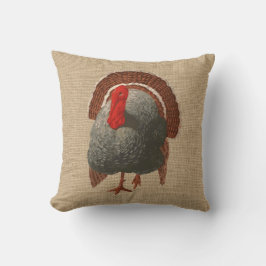 Turkije Pillow op faux Burlap Kussen