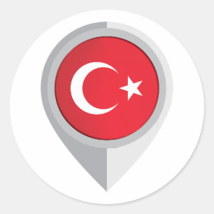 Turkije Pin Locatie Vlag Ronde Sticker