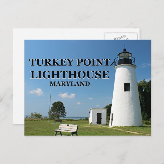 Turkije Point Light, Briefkaart Maryland (Voorkant / Achterkant)