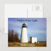Turkije Point Light, Briefkaart Maryland (Voorkant / Achterkant)