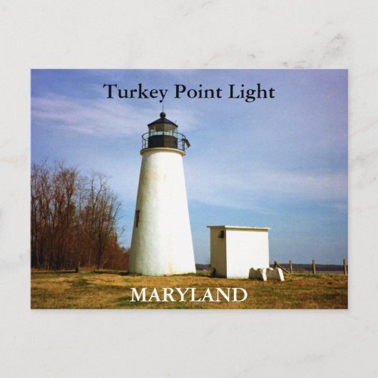 Turkije Point Light, Briefkaart Maryland (Voorkant)