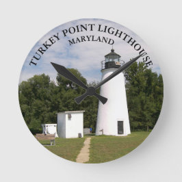 Turkije Point Lighthouse, Maryland Round Wall Cloc Ronde Klok