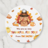 Turkije Pompoen Herfst Thanksgiving Bedankjes Labels (Voorkant)
