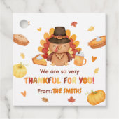 Turkije Pompoen Herfst Thanksgiving Plein Bedankjes Labels (Voorkant)