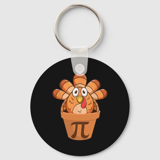 Turkije Pot Pie Funny Wiskunde Thanksgiving Turkij Sleutelhanger (Voorkant)