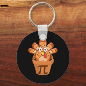 Turkije Pot Pie Funny Wiskunde Thanksgiving Turkij Sleutelhanger (Voorkant)