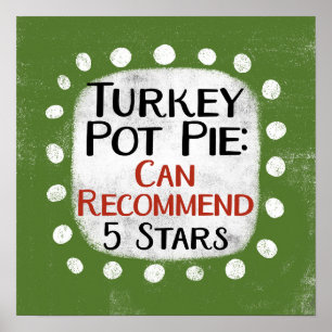Turkije Pot Pie Review 5 sterren Poster Muurkunst