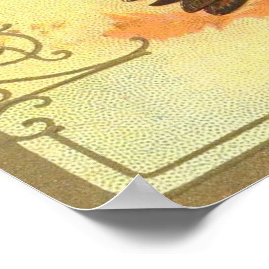 Turkije Pumpkin Corn Grapes Apple Haystack Poster (Hoek)