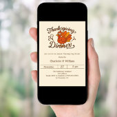 Turkije retro crème Thanksgiving Diner Kaart