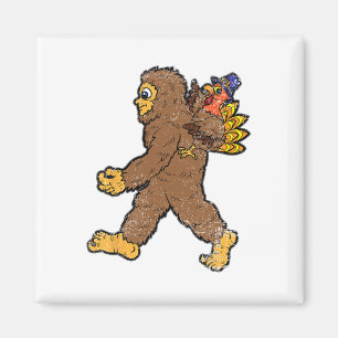 Turkije Riding Bigfoot Thanksgiving Day Funny Sasq Magneet