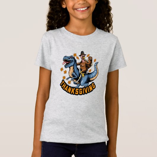 Turkije Riding Tyrannosaurus T-rex T-Shirt (Voorkant)