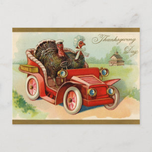 Turkije Rijden in een auto  Thanksgiving Feestdagenkaart