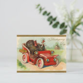 Turkije Rijden in een auto  Thanksgiving Feestdagenkaart (Staand voorkant)