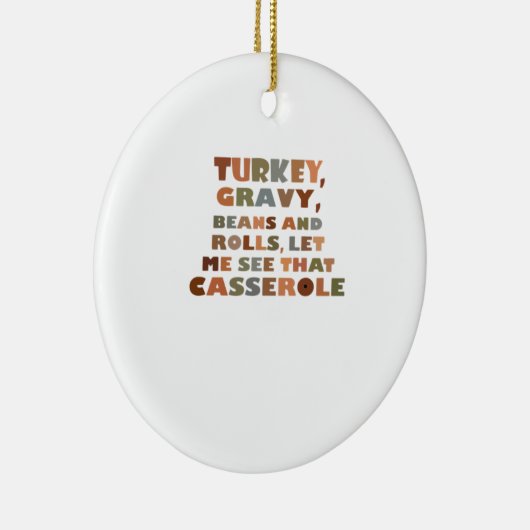 Turkije Rollen Casserole, Thanksgiving Retro Funny Keramisch Ornament (Rechts)