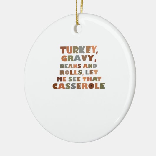 Turkije Rollen Casserole, Thanksgiving Retro Funny Keramisch Ornament (Links)