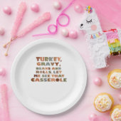 Turkije Rollen Casserole, Thanksgiving Retro Funny Papieren Bordje (Feest)