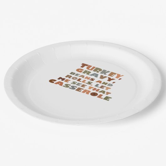 Turkije Rollen Casserole, Thanksgiving Retro Funny Papieren Bordje (Gekanteld)