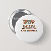 Turkije Rollen Casserole, Thanksgiving Retro Funny Ronde Button 5,7 Cm (Voorkant /achterkant)