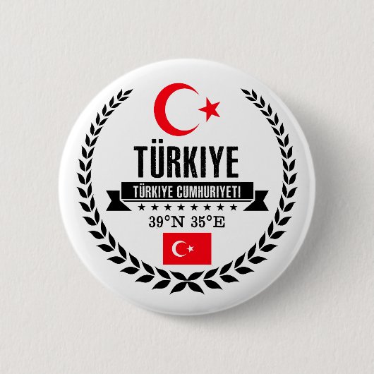 Turkije Ronde Button 5,7 Cm (Voorkant)
