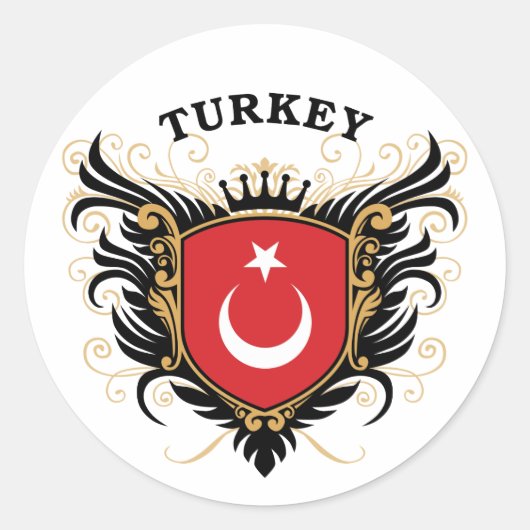 Turkije Ronde Sticker (Voorkant)