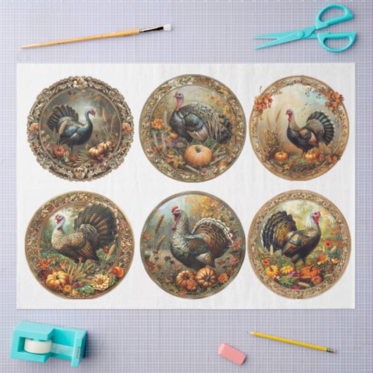 Turkije Ronden Tissuepapier (Craft)