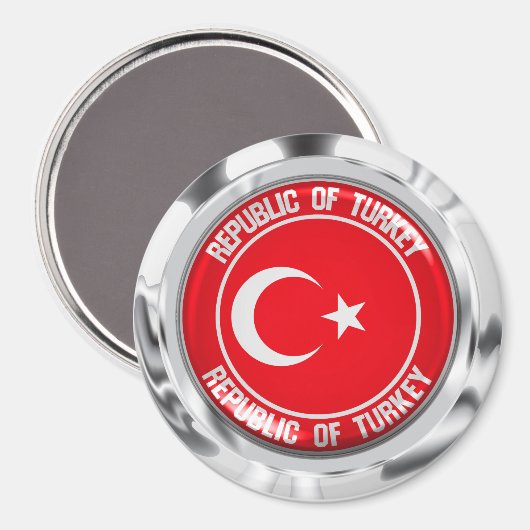 Turkije Round Emblem Magneet (Voorkant / Achterkant)