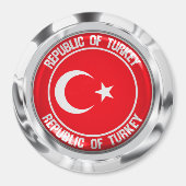 Turkije Round Emblem Magneet (Voorkant)