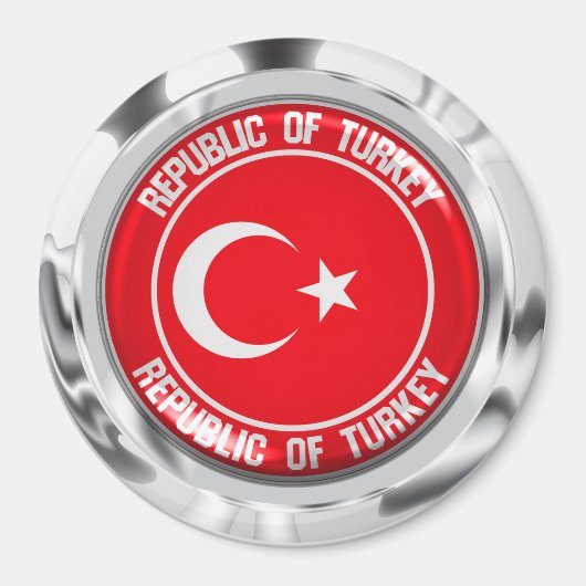 Turkije Round Emblem Magneet (Voorkant)