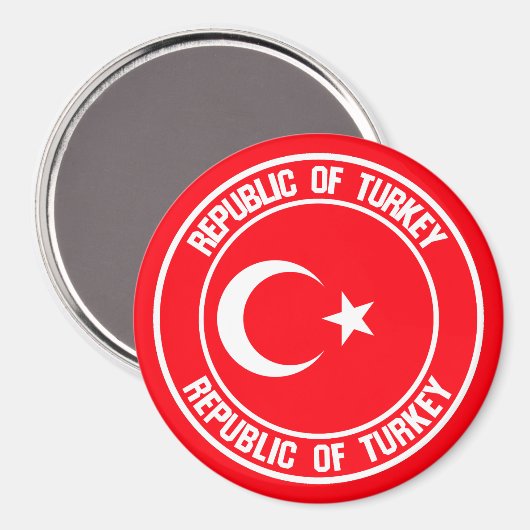 Turkije Round Emblem Magneet (Voorkant / Achterkant)