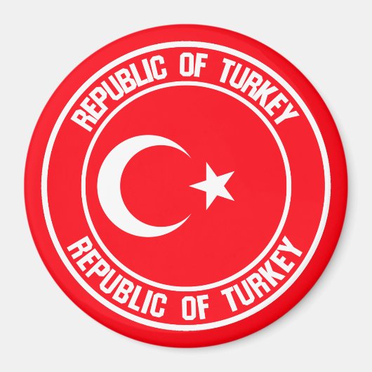 Turkije Round Emblem Magneet (Voorkant)