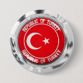 Turkije Round Emblem Ronde Button 7,6 Cm (Voorkant)