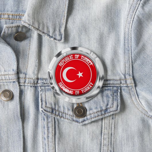 Turkije Round Emblem Ronde Button 7,6 Cm (In situ)