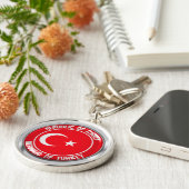 Turkije Round Emblem Sleutelhanger (Zijkant)