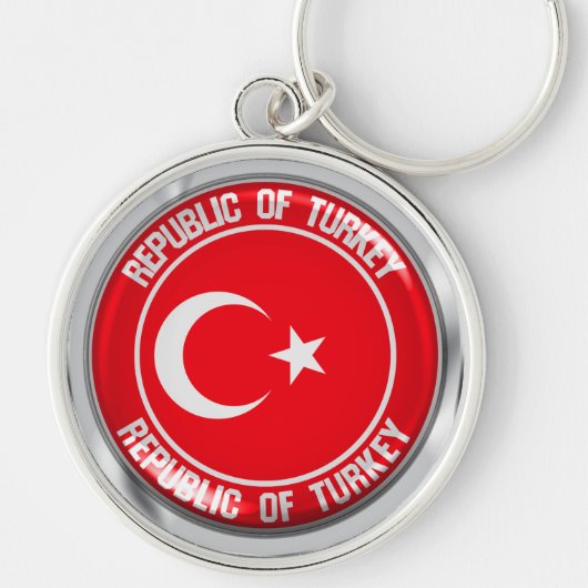 Turkije Round Emblem Sleutelhanger (Voorkant)
