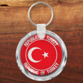 Turkije Round Emblem Sleutelhanger (Voorkant)