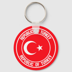 Turkije Round Emblem Sleutelhanger