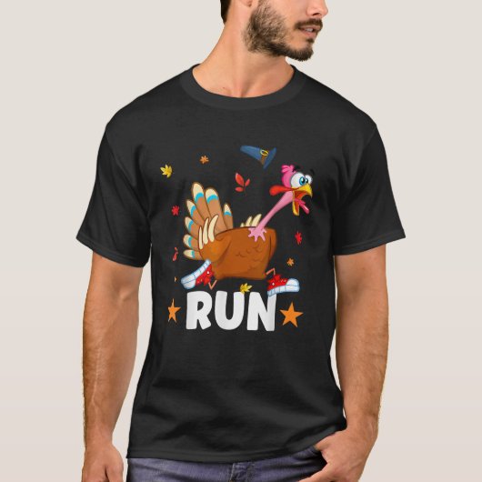 Turkije Run Kostuum Happy Thanksgiving Running Tur T-shirt (Voorkant)
