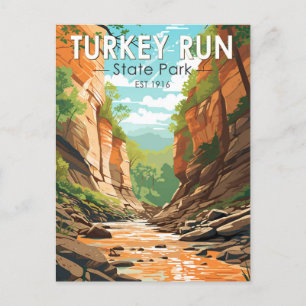 Turkije Run State Park Indiana Travel Art Vintage Briefkaart
