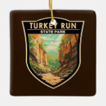 Turkije Run State Park Indiana Travel Art Vintage Keramisch Ornament<br><div class="desc">Turkey Run State Park in een vectorkunststijl. Turkey Run bevat ook een systeem van paden,  Rocky Hollow Herfsten Canyon Natuur Preserve,  een hangbrug over Sugar Creek,  campings en andere recreatiegebieden.</div>