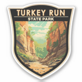 Turkije Run State Park Indiana Travel Art Vintage Sticker