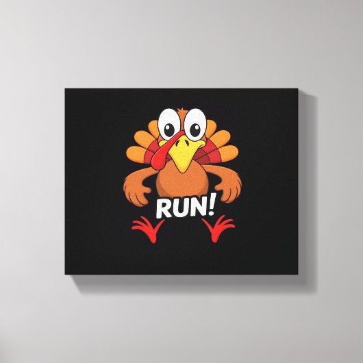 Turkije Run Thanksgiving Running Classic T-shirt Canvas Afdruk (Voorkant)