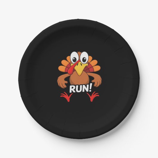 Turkije Run Thanksgiving Running Classic T-shirt Papieren Bordje (Voorkant)
