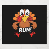 Turkije Run Thanksgiving Running Classic T-shirt Sparkling Wijnetiket