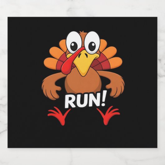Turkije Run Thanksgiving Running Classic T-shirt Sparkling Wijnetiket (Enkel label)