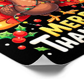 Turkije Santa Happy Merry Thanksmas Thanksgiving C Poster (Hoek)