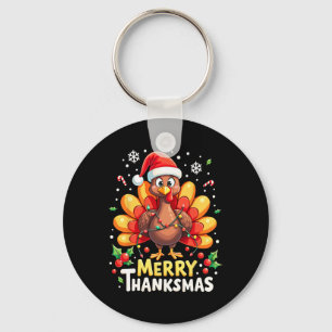 Turkije Santa Happy Merry Thanksmas Thanksgiving C Sleutelhanger