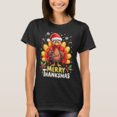 Turkije Santa Happy Merry Thanksmas Thanksgiving C T-shirt (Voorkant)
