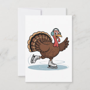 turkije schaatsen Thanksgiving gobbler Bedankkaart