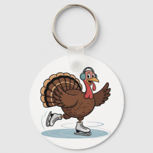 turkije schaatsen Thanksgiving gobbler Sleutelhanger